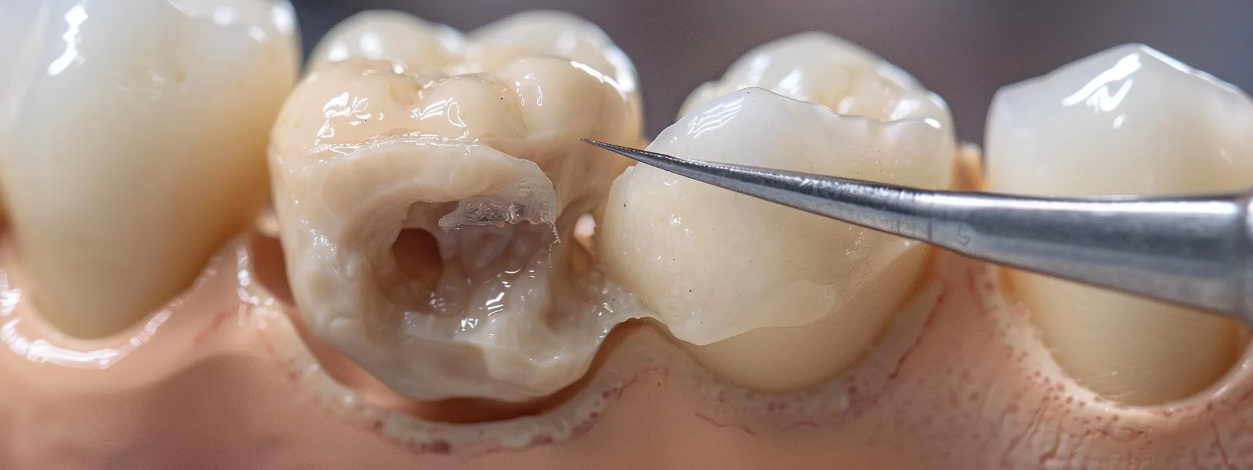 a close-up of a dentist extracting a decayed tooth from a patient's mouth in tyler, tx.