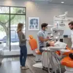 a smiling family receiving dental care in a bright, modern clinic in tyler, texas.