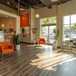 a bright dental clinic in tyler, tx, featuring a welcoming smile on a patient’s face as they admire their new, affordable dental implants in a sunlit room.
