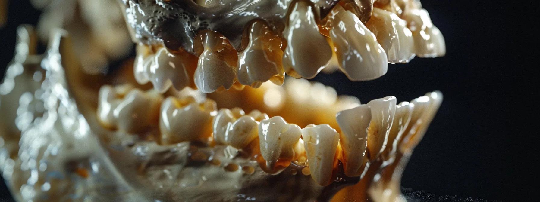 a close-up photo of a patient's jawbone showing insufficient density for snap-in dentures implant anchors, highlighting the challenge of placement.