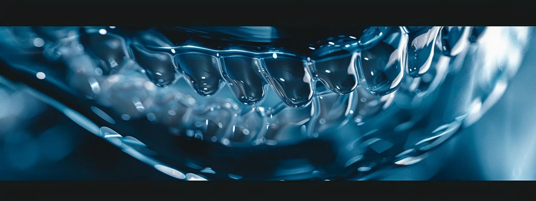 a close-up of a shiny snap-in denture, showcasing its intricate design and emphasizing the importance of proper teeth cleaning and addressing specific dental needs.