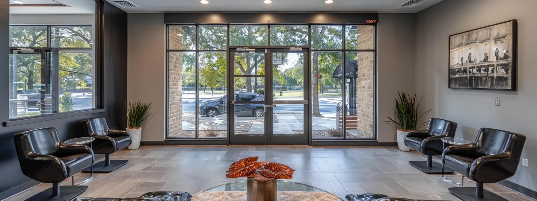 a close-up shot of a sleek, modern dental office in tyler, tx, showcasing a range of dental implant options and financing information for patients seeking tooth replacement.