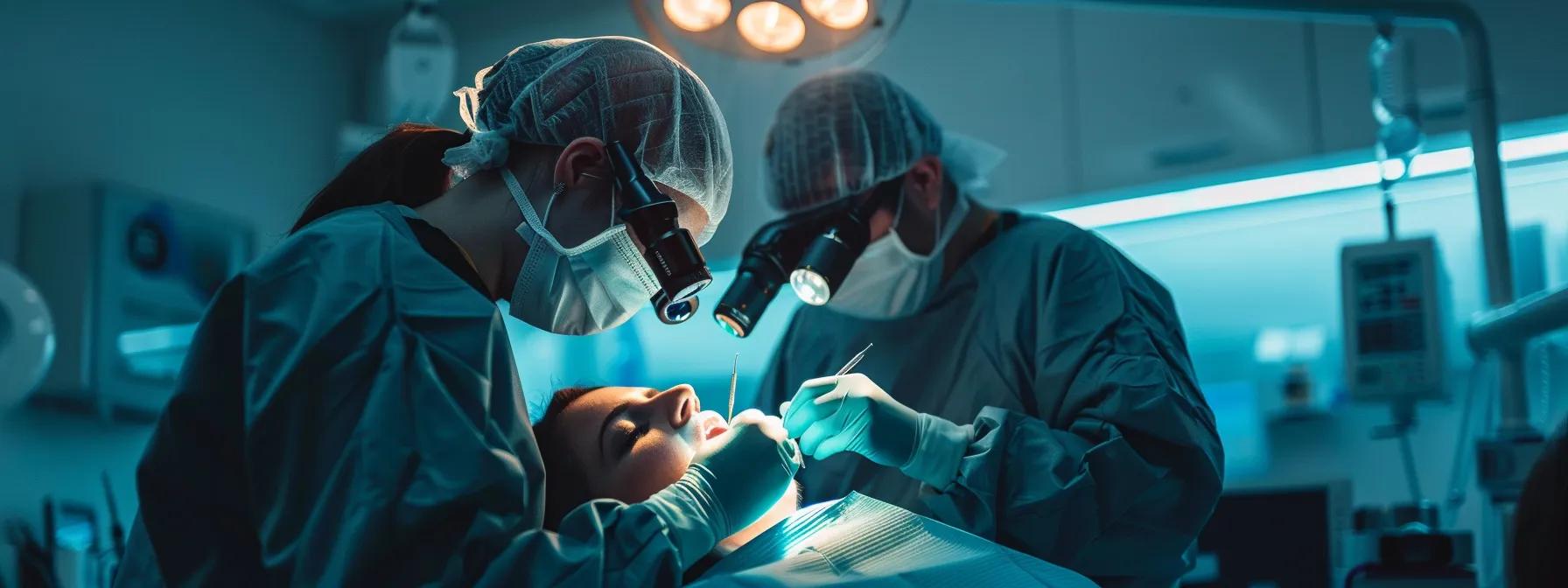 a dental specialist carefully performing a root canal procedure on a patient in a well-equipped and sterile dental office in crowley, tx.