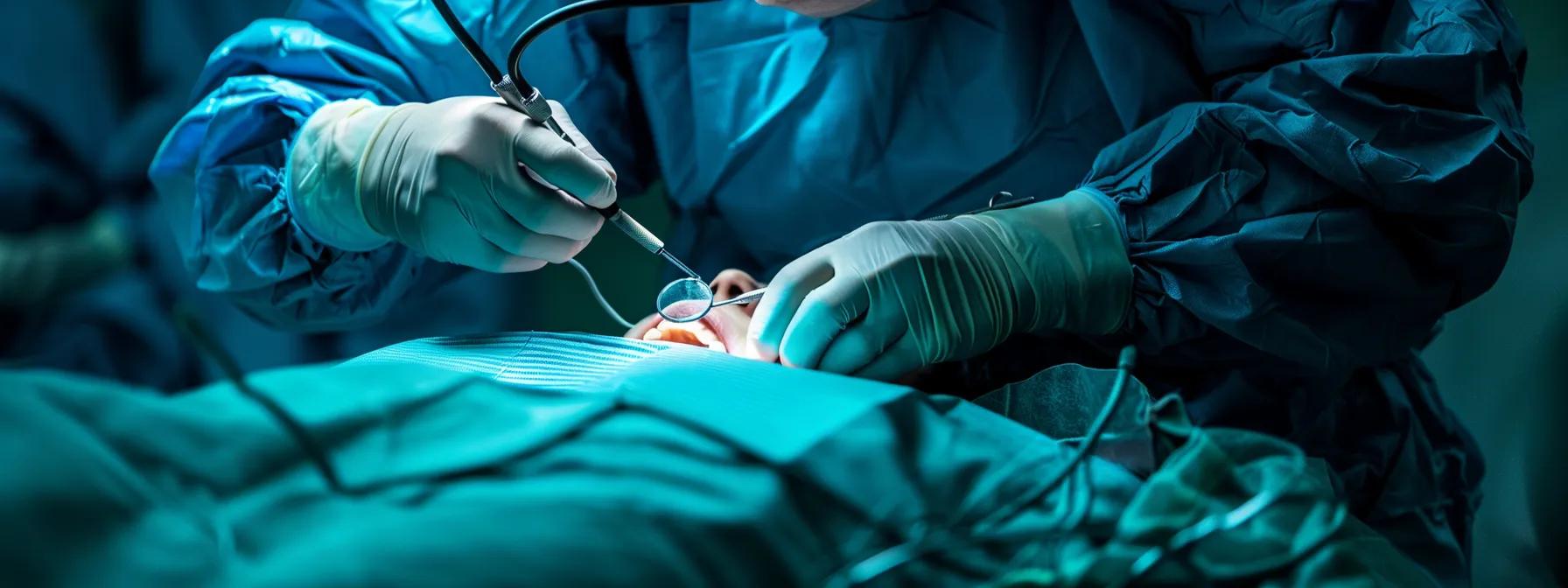 a dentist delicately performing a root canal procedure, focused on treating pulp necrosis, with a patient comfortably reclined in the chair receiving local anesthesia for pain management.