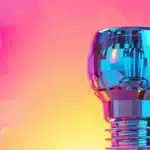 a gleaming dental implant and bridge showcased against a vibrant backdrop.