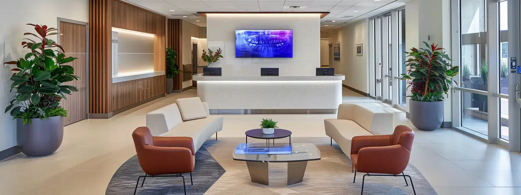 a patient discussing financing options and insurance coverage for dental implants with their dentist in a modern dental office setting.