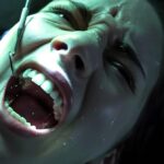 a close-up of a dentist carefully examining dental materials under bright lights, with a tooth model in the background, showcasing the common causes of pain after a root canal.