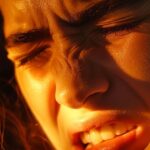 a dental patient in crowley, tx grimaces in discomfort as a dentist administers local anesthetic during a root canal procedure.