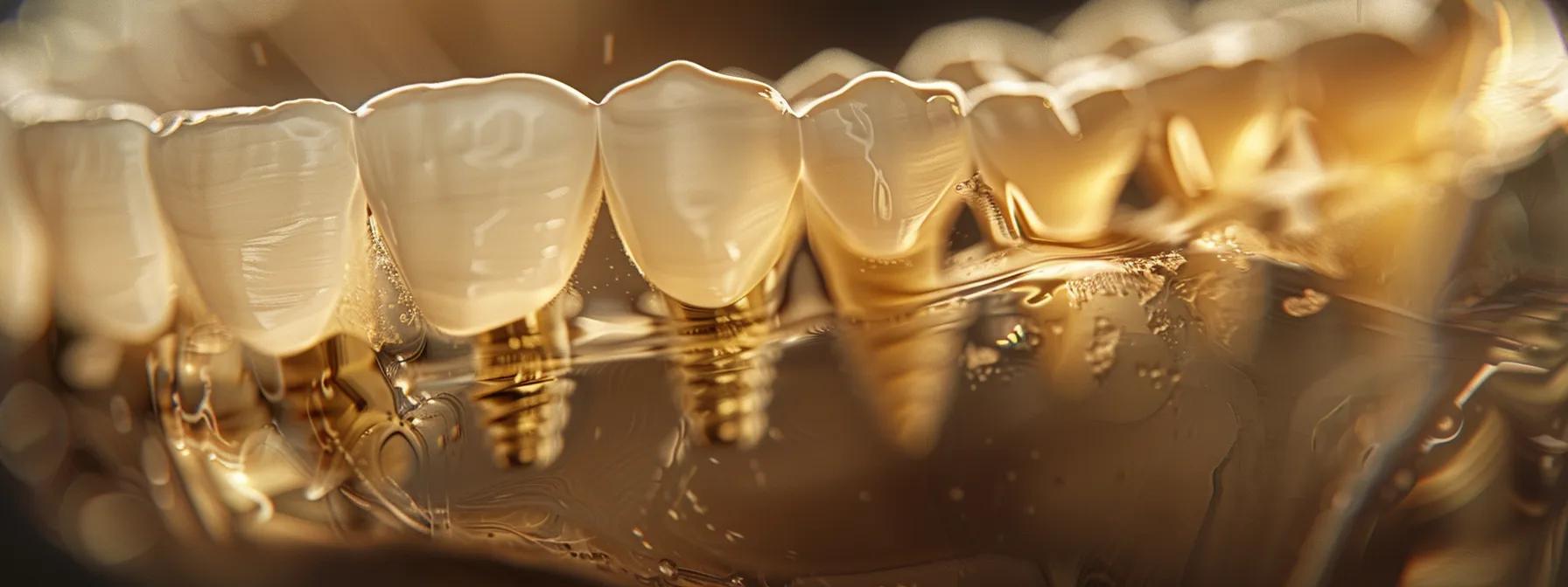 a close-up of a dental implant in place, showcasing its stability and enhancing oral health benefits.