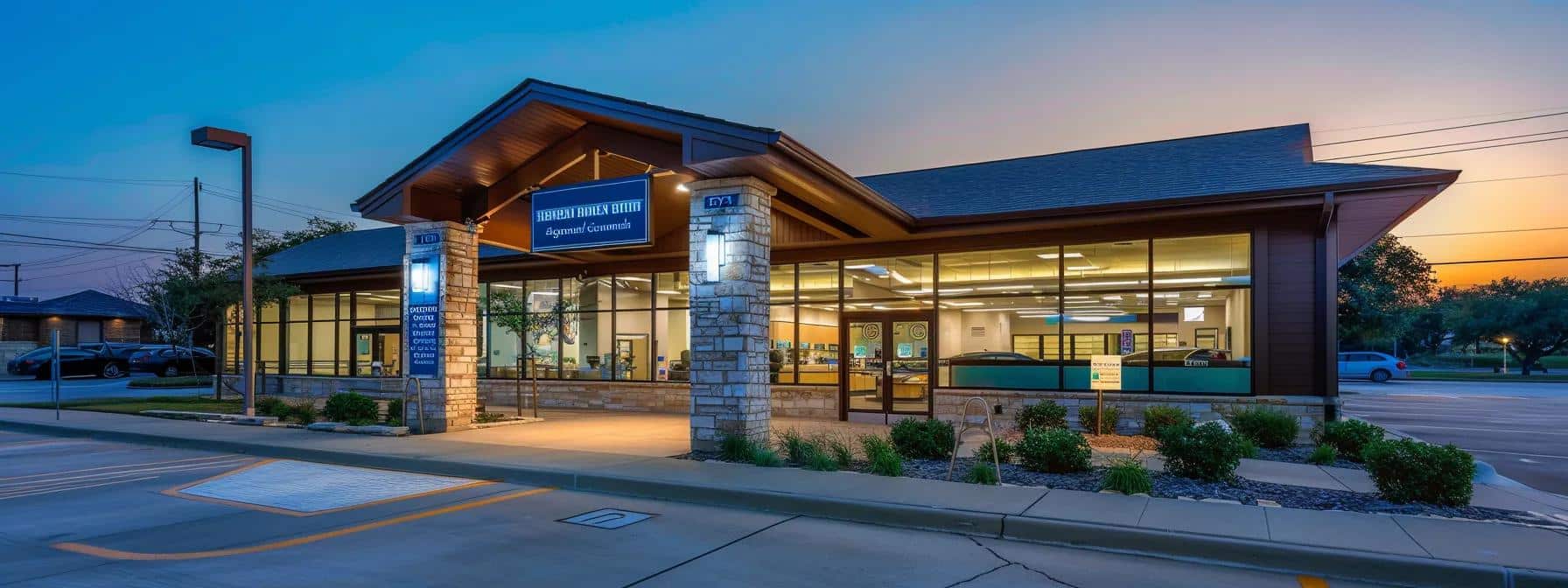 a bright and modern dental clinic in crowley, tx, with a welcoming sign offering root canal specialists.