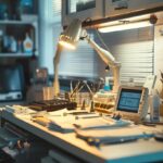 a meticulously organized dental clinic with gleaming instruments and a clear, informative bill displayed prominently, symbolizing transparency in dental care costs.