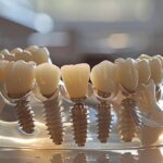 a radiant smile showcasing brilliantly white dental implants, set against a soft-focus background that emphasizes their unmatched durability and aesthetic appeal.