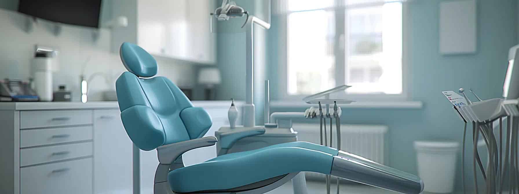 a serene dental clinic interior bathed in soft natural light, showcasing a welcoming consultation area where patients are exploring financing brochures for affordable dental implants.