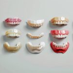 a striking comparison of implant-supported dentures and traditional dentures showcases the sleek modernity of implants against the classic design of traditional options, set against a bright, clinical backdrop emphasizing dental innovation in lake worth.