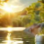 a detailed and informative infographic showcasing the breakdown of dental implant costs, prominently featuring a serene lake worth backdrop, designed with vibrant colors and clear, engaging visuals.