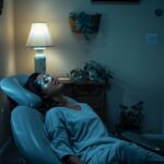 a serene dental office in lake worth, highlighted by soft, ambient lighting, featuring a tranquil patient reclined in a chair, reflecting a pained expression as they cradle their neck, symbolizing the connection between tooth extraction and neck pain.