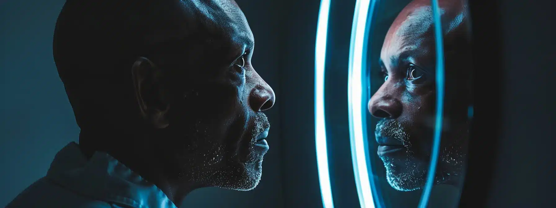 a concerned individual gazes thoughtfully into a mirror, highlighting their missing teeth, with gentle, natural light illuminating the scene to evoke the emotional weight of delaying dental implant treatment.