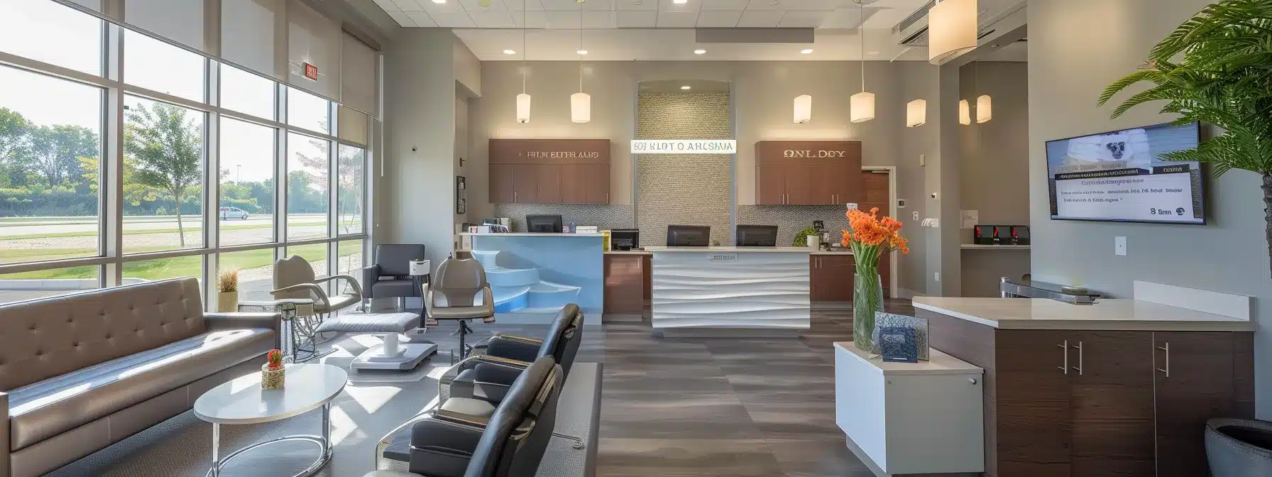 a concerned patient reviews dental implant financing options in a bright, modern dental office, highlighting the importance of accessible dental care for those facing financial challenges.