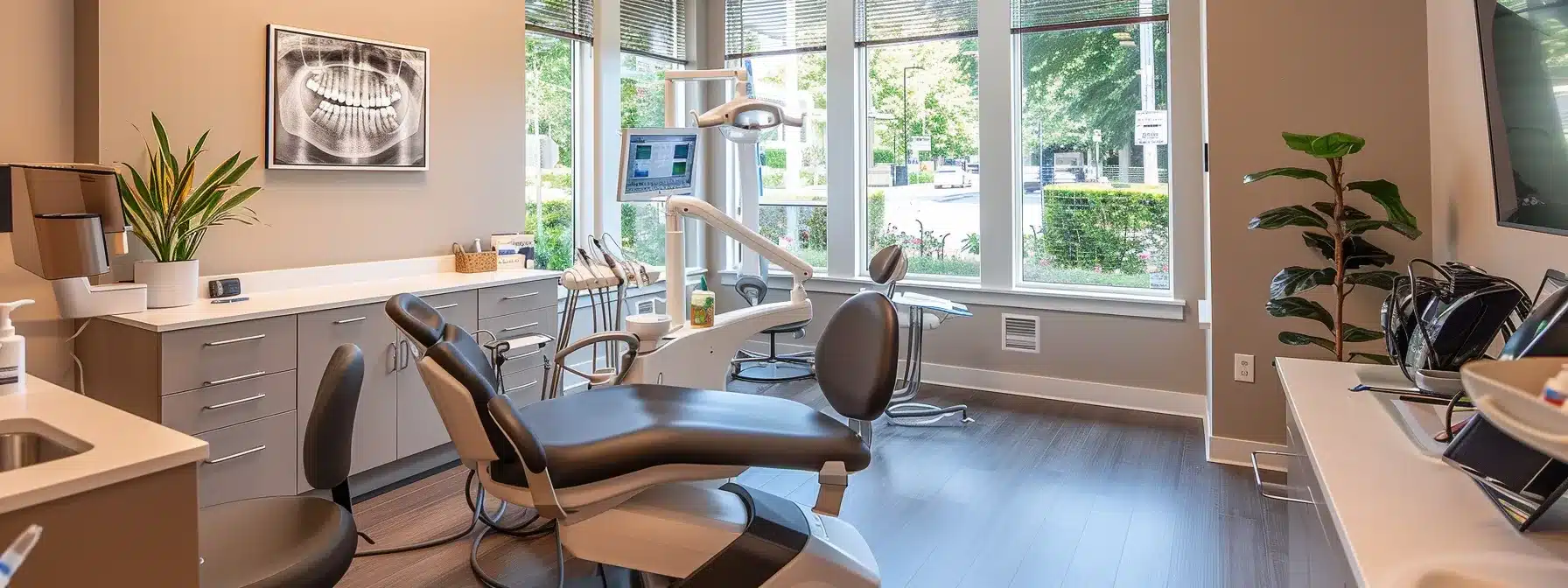 a confident patient discussing a comprehensive dental implant payment plan with a professional dentist in a warmly lit, modern dental office, embodying trust and clarity in financial decision-making.