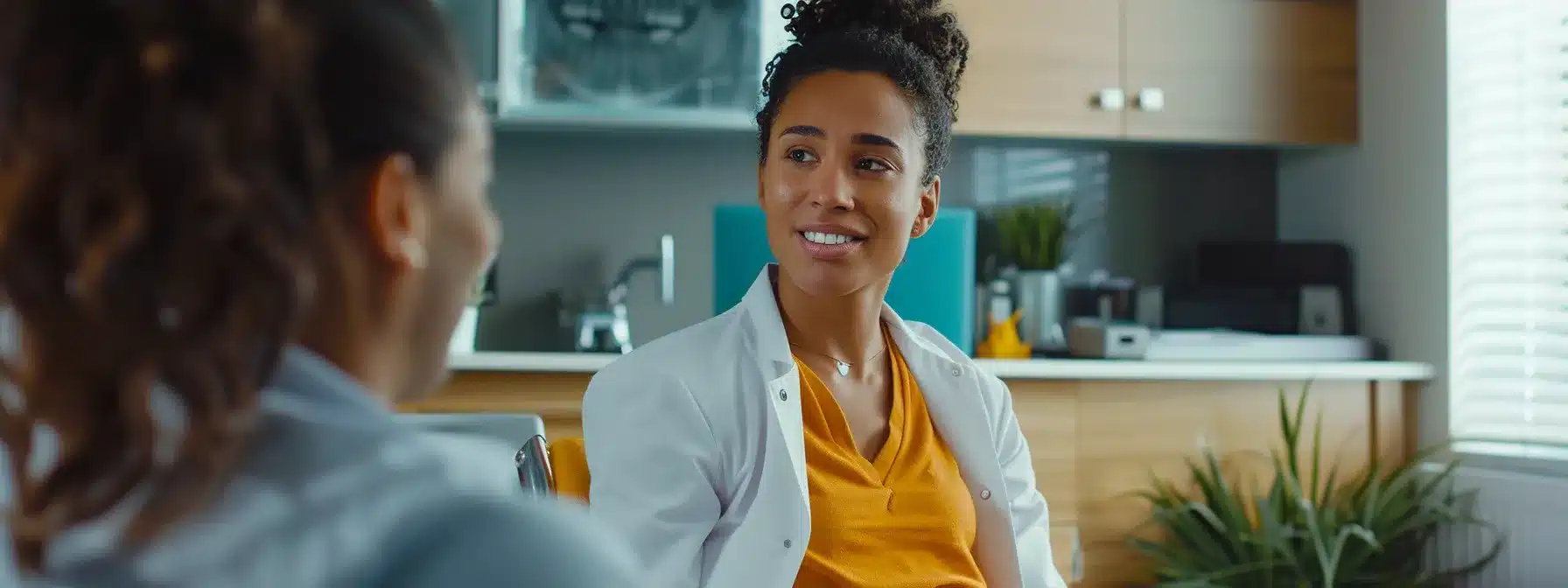 a confident patient engages in a focused conversation with a knowledgeable dental surgeon in a modern consultation room, emphasizing clarity and professionalism as they discuss personalized dental implant options.