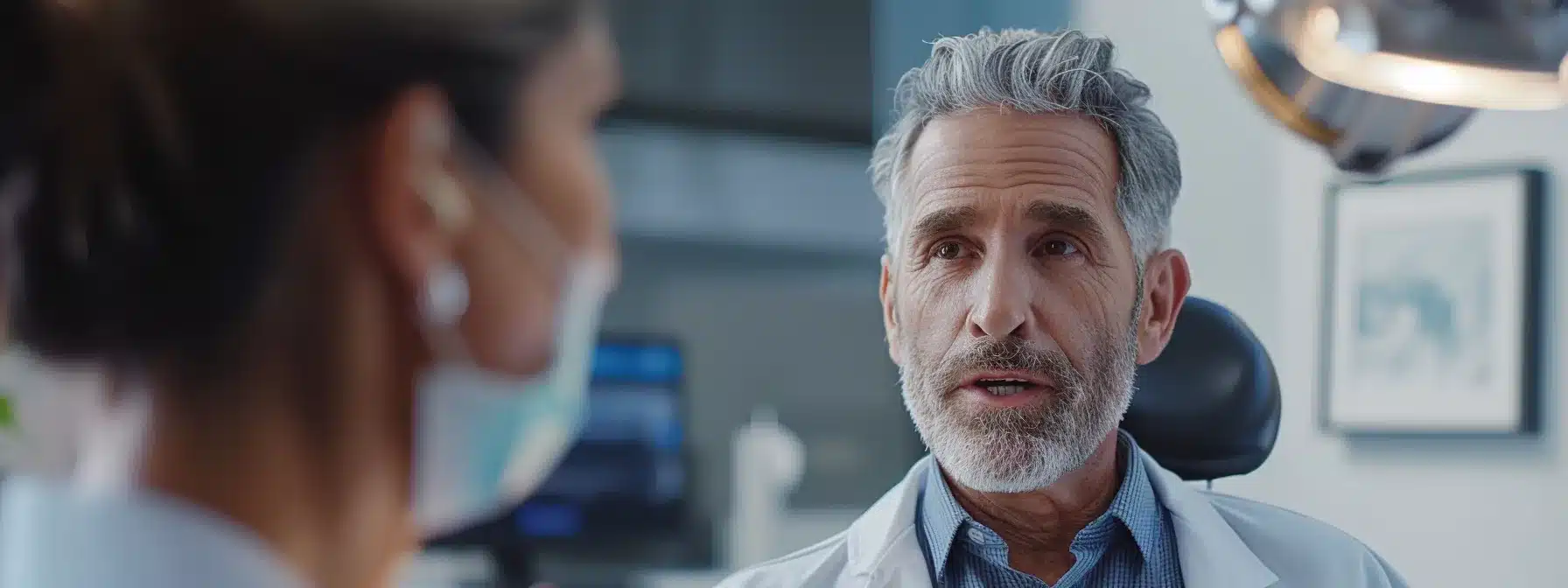 a focused close-up of a confident patient discussing dental payment plans with a warm, professional dentist in a well-lit office, emphasizing the importance of understanding financial options for dental implants.