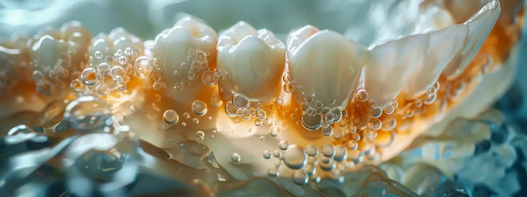 a serene close-up of a healing dental implant site, showcasing healthy gum tissue and minimal swelling, illuminated by soft, natural light to evoke a sense of calm and successful recovery.