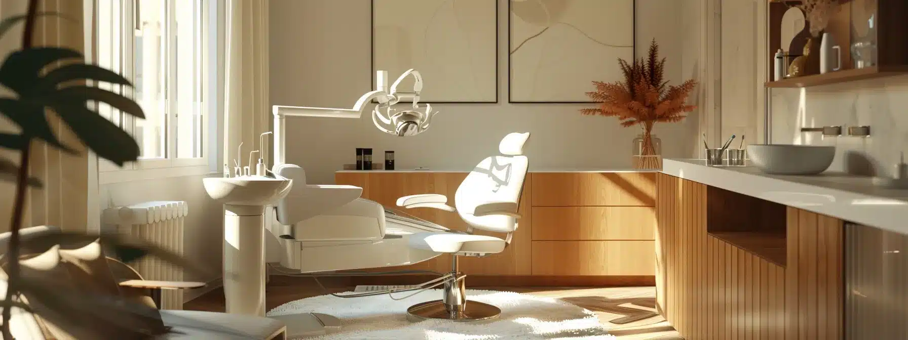 a serene dental clinic setting featuring a welcoming consultation room bathed in soft natural light, highlighting a sleek dental chair and modern instruments, symbolizing hope and informed decision-making for dental implant patients.