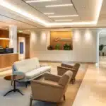 a serene dental office with a soothing, clean ambiance, showcasing a bright, well-organized aftercare instruction board illuminated by soft, natural lighting, emphasizing the importance of optimal healing for dental implants.