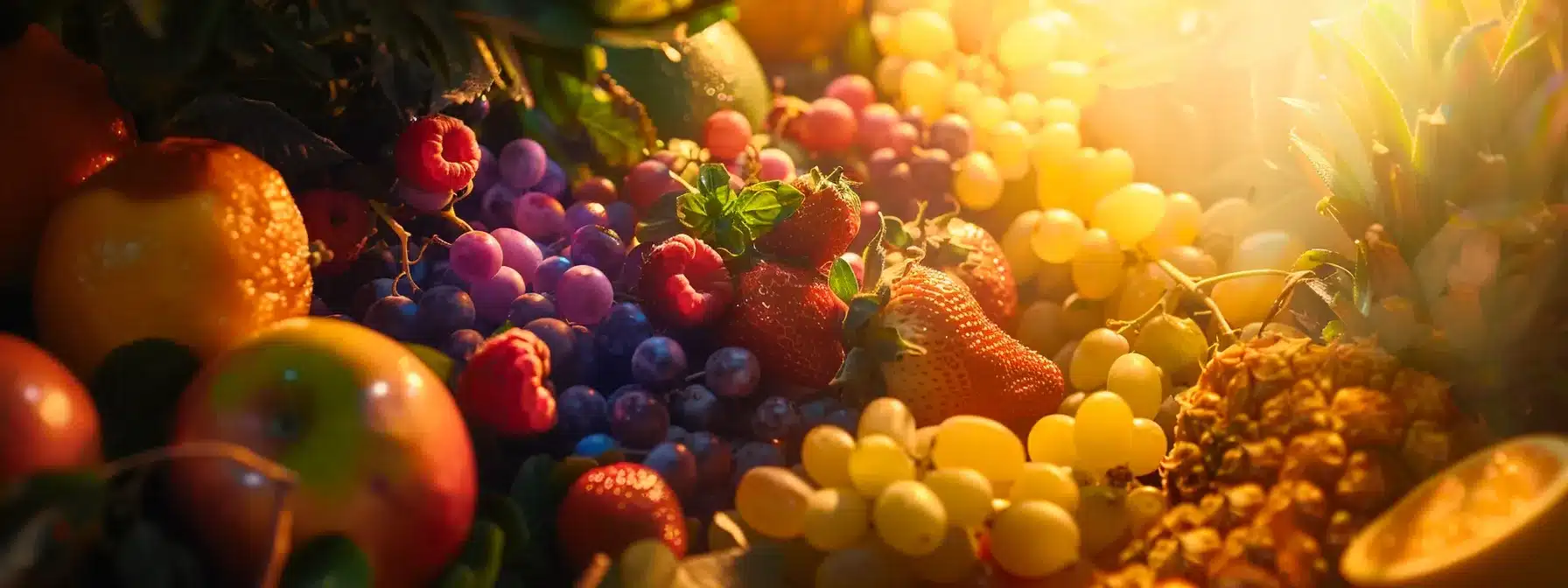 a vibrant, close-up shot of a colorful, nutrient-rich meal spread, featuring fresh fruits and vegetables, illuminated by warm, soft lighting to highlight their textures, symbolizing the importance of diet in supporting dental implant longevity.