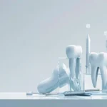 a visually striking composition showcasing an elegant arrangement of various tooth replacement options, including implants, bridges, and dentures, meticulously displayed against a clean, bright background to highlight their unique features and benefits.