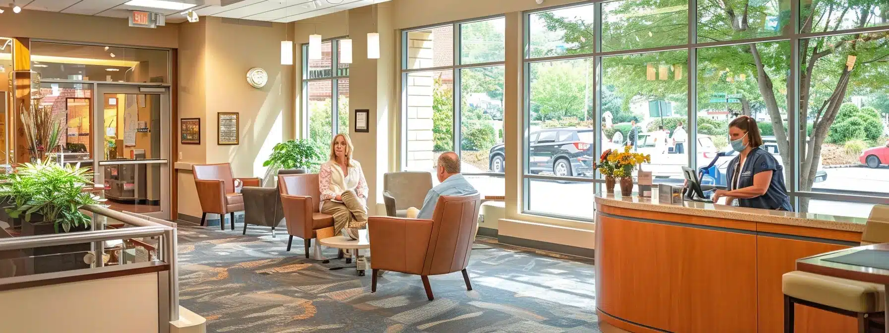 a warm, inviting dental office filled with natural light showcases a local dental implant specialist engaging with a patient, highlighting a personalized consultation experience that emphasizes trust and tailored care.