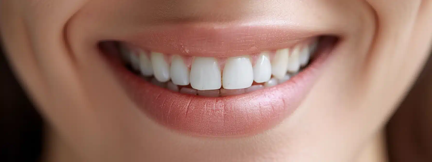 a close-up of a smiling patient with a radiant, healthy smile, set against a softly lit dental clinic background, capturing the essence of post-surgery recovery and the importance of monitoring dental health.