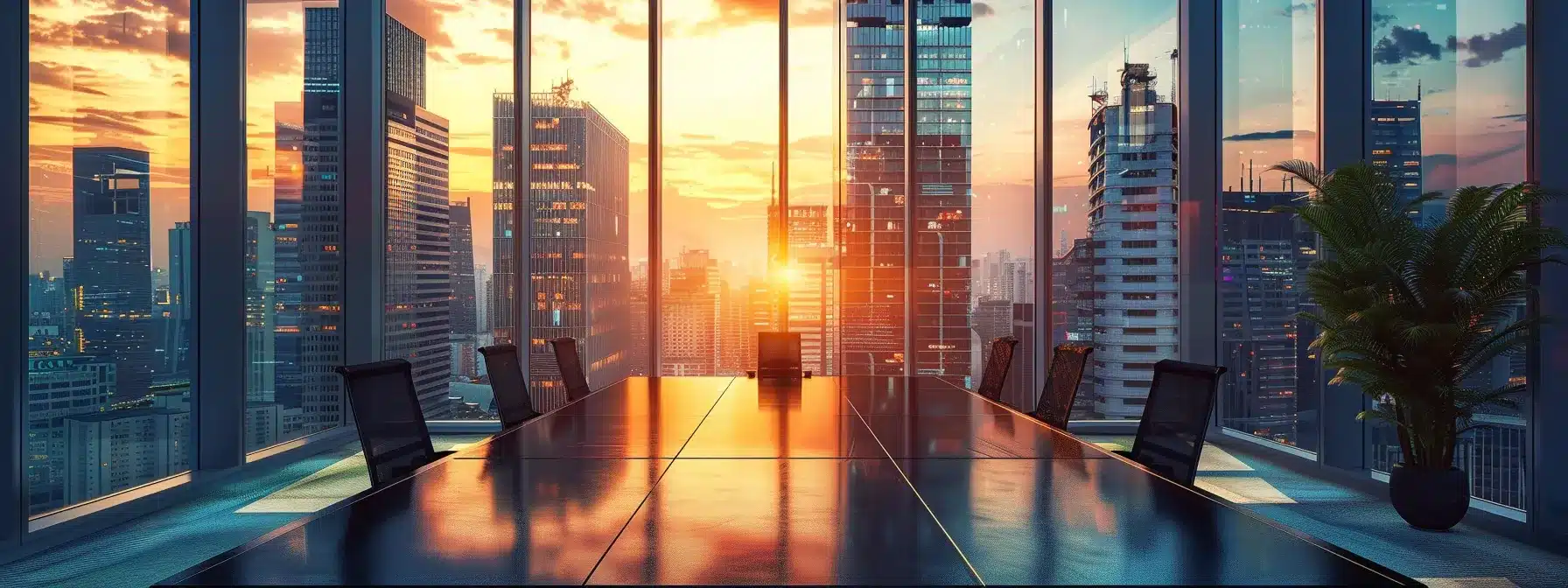a dynamic, sleek office space buzzes with creativity, where modern technology and vibrant artwork energize the atmosphere, showcasing a collaborative team engaged in innovative discussions around a cutting-edge digital display.