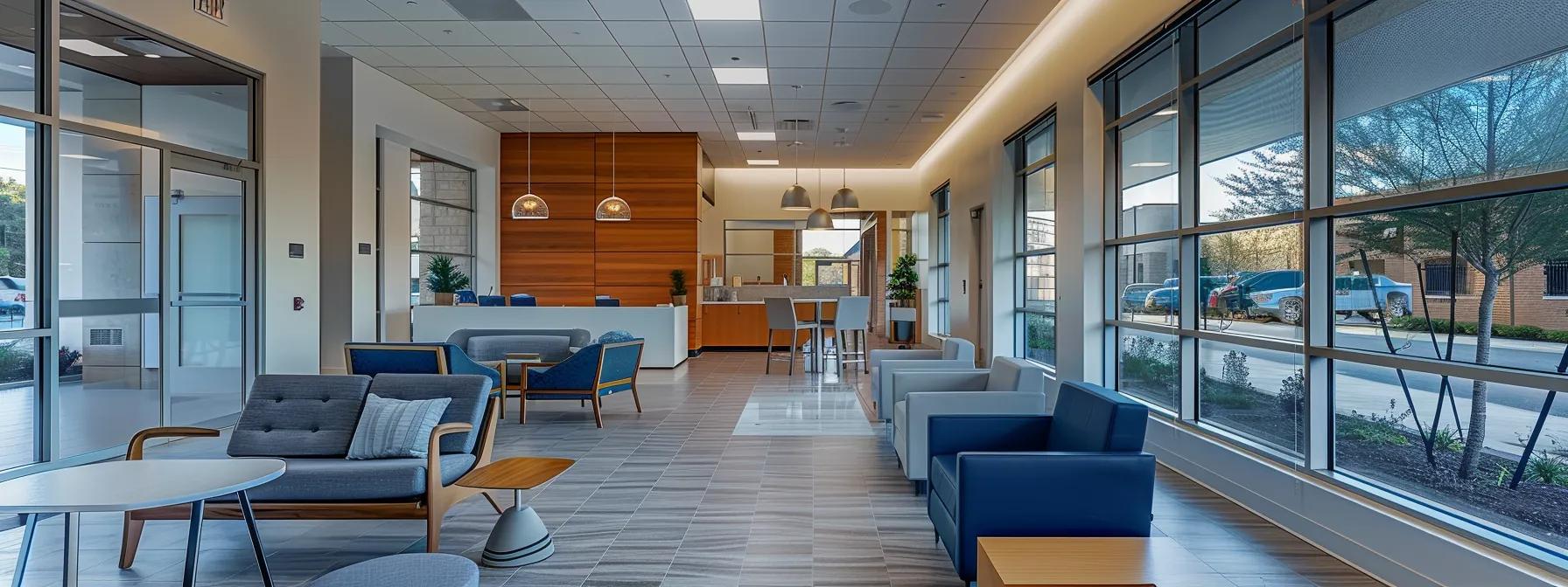 a modern dental clinic in denton, tx, features a bright, inviting consultation room filled with state-of-the-art dental equipment, where a friendly professional engages with a patient, showcasing affordable dentures and implants that promise smile restoration and comfort.