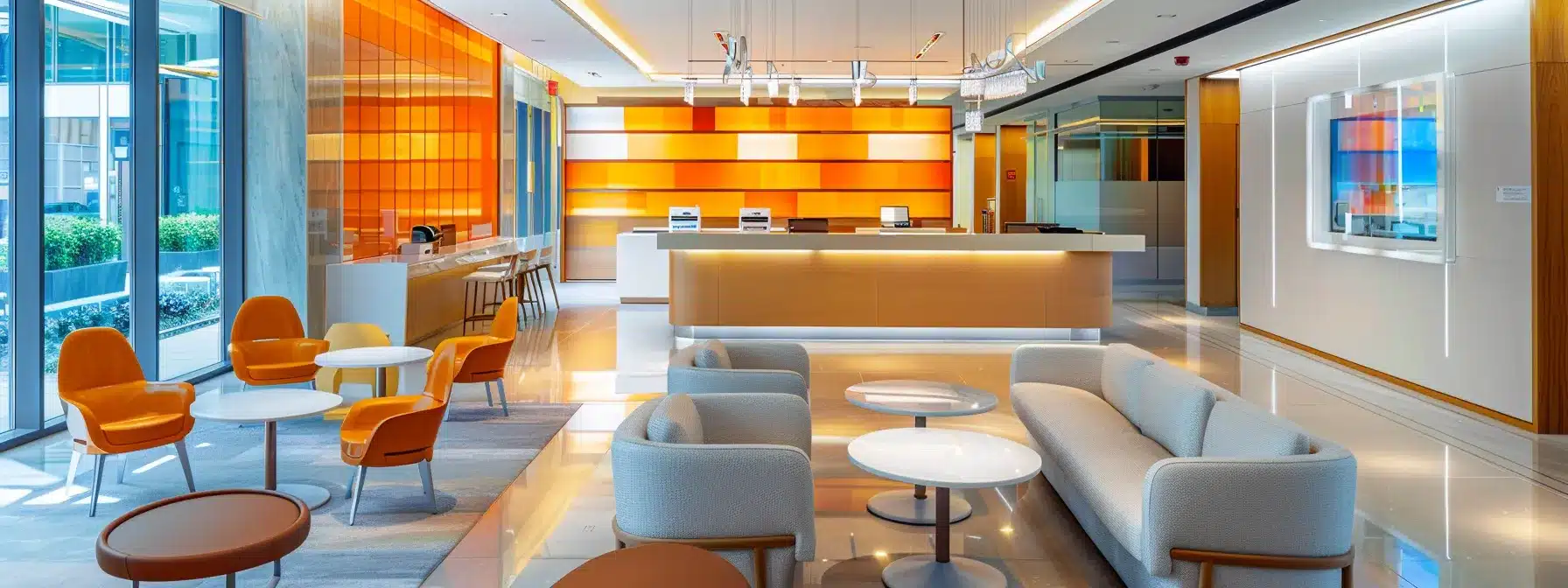 a sleek, modern dental clinic interior showcases a confident dentist expertly discussing advanced dental implant options with a patient, highlighted by state-of-the-art equipment and a warm, inviting atmosphere.