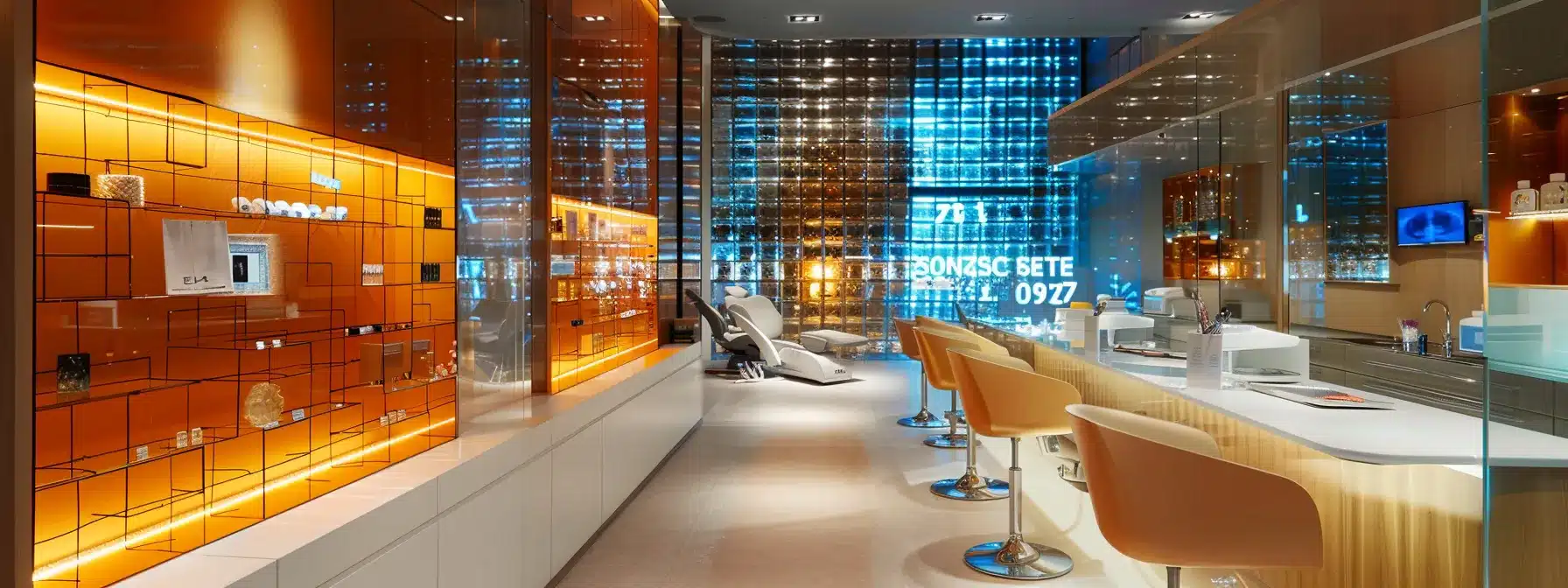 a sleek, modern dental office setting showcases a close-up view of a high-tech dental chair with a variety of gleaming titanium and non-metal implant materials displayed prominently, emphasizing the contrast in coloration and potential staining risks for informed decision-making in dental restoration.