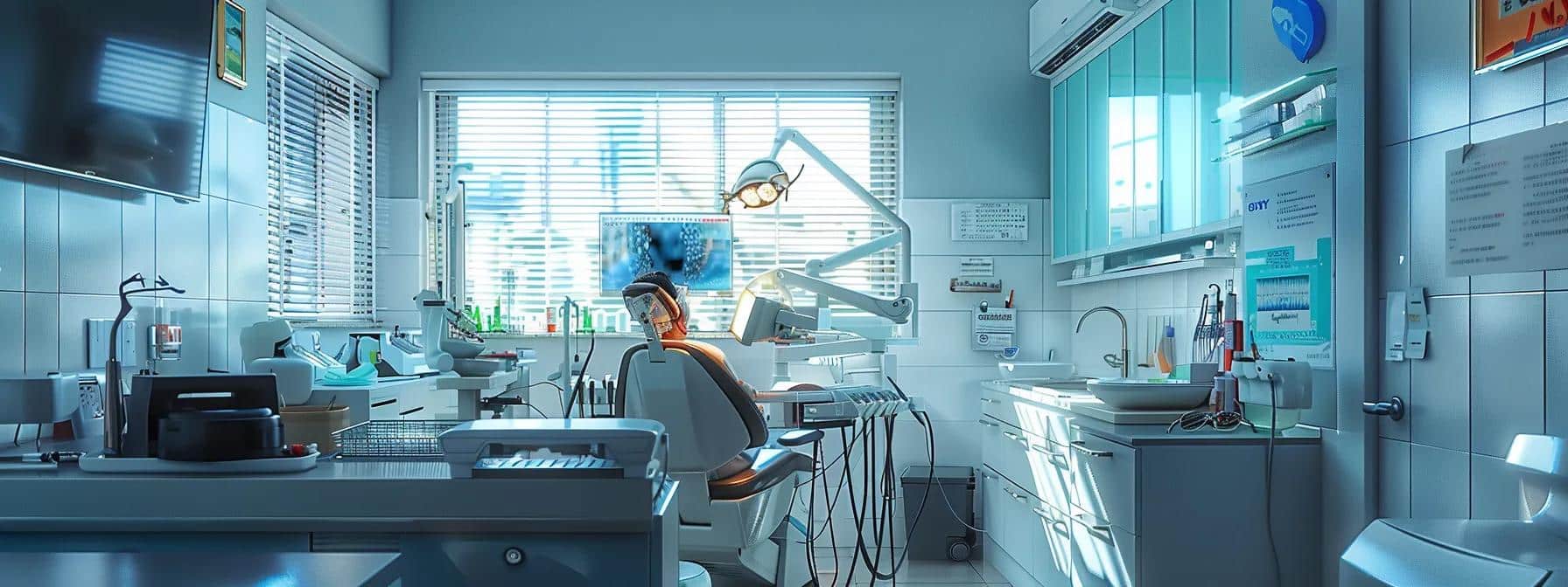 a focused dental clinic interior features a skilled technician expertly performing a dental extraction, surrounded by advanced equipment and a calm, sterile environment that underscores the significance of experience in patient care.