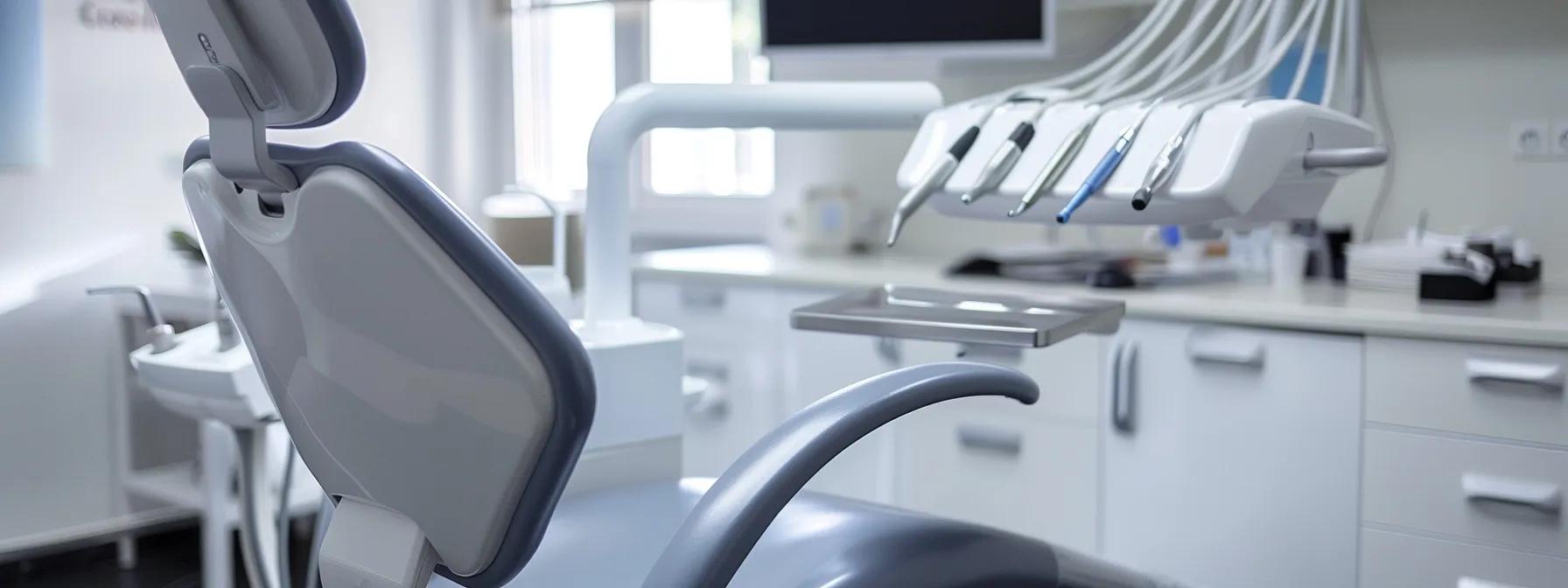 a modern dental clinic in fort worth, texas, featuring a welcoming consultation area with a transparent display of emergency extraction costs and financing options prominently showcased, emphasizing patient-centered care and financial clarity.