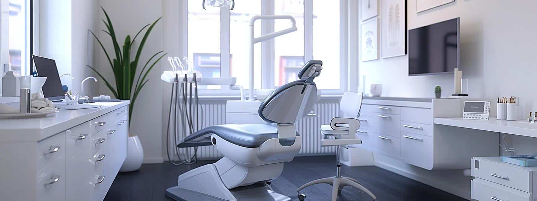a modern dental clinic in fort worth, texas, featuring a sleek interior with advanced dental equipment and a welcoming reception area, emphasizing an atmosphere of professionalism and care for emergency tooth extraction services.