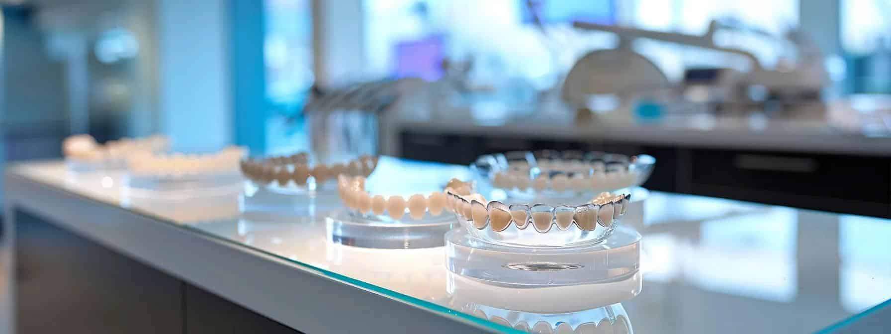 Various types of dentures for tooth loss, showcasing modern dental technology options.