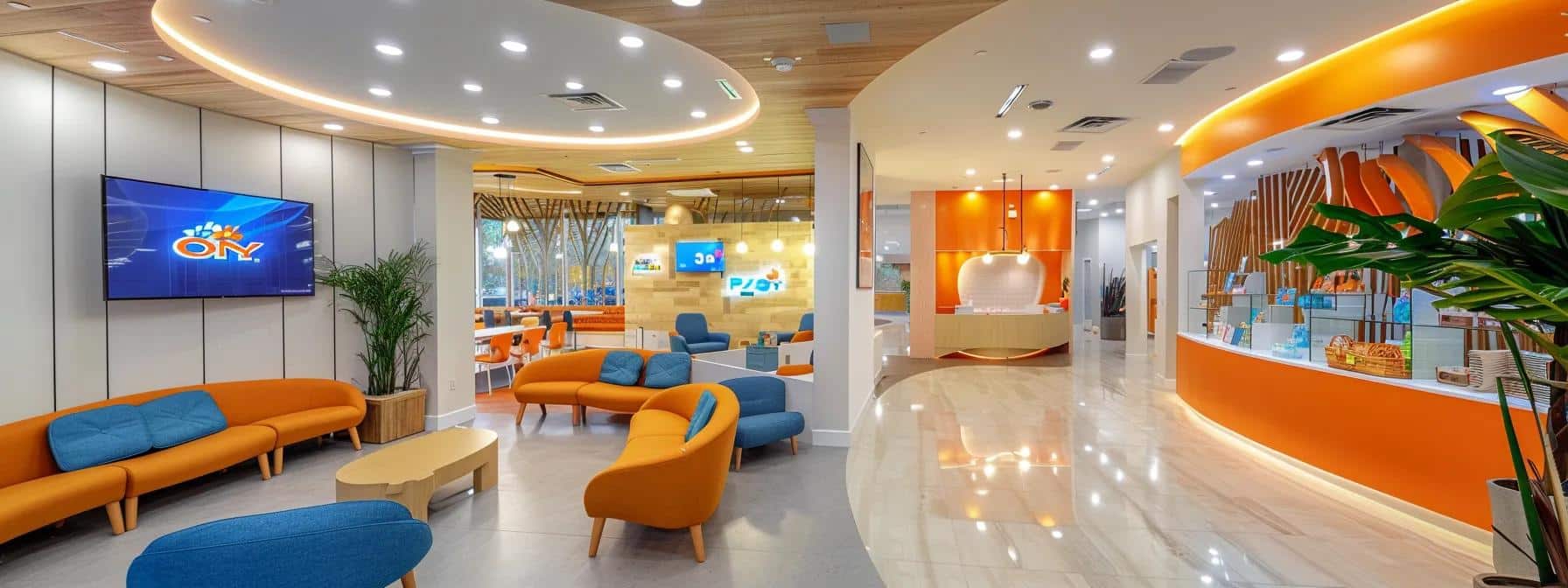 a bright, welcoming dental office in lake worth, texas, featuring a cheerful, modern waiting area with comfortable seating and informative dental health displays, conveying the accessibility and importance of affordable dental care.