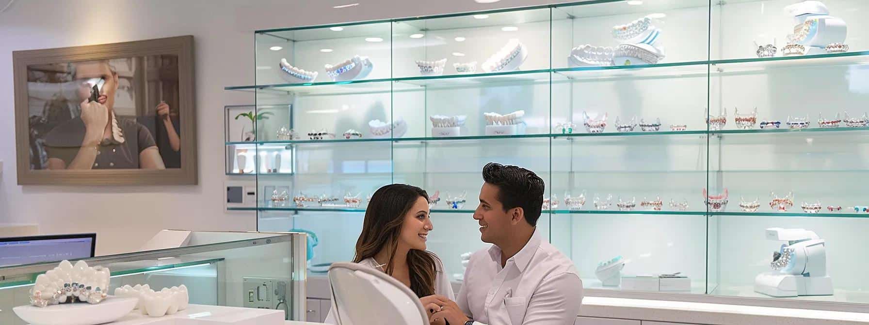 Image of dentures with tools for repair and replacement options in Mansfield dental services.