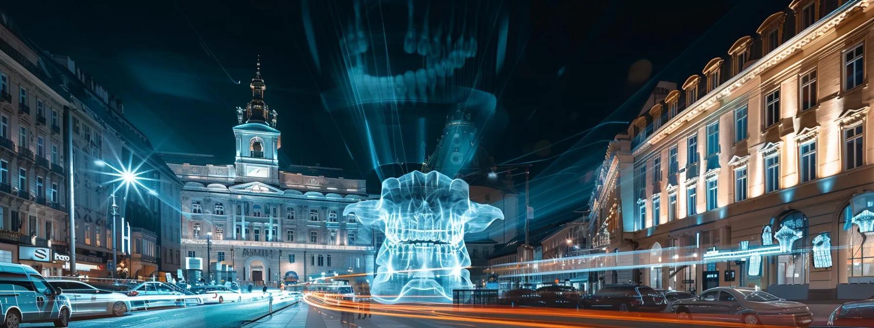 Dentist examining a patient's tooth for cracks beneath a dental crown.
