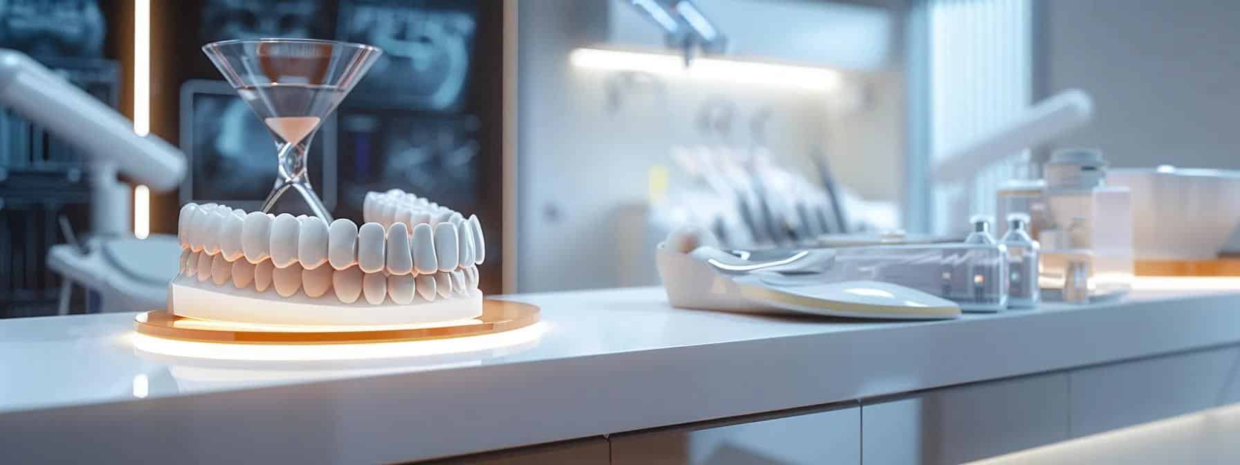 Illustration of potential oral health issues related to long-term denture use.