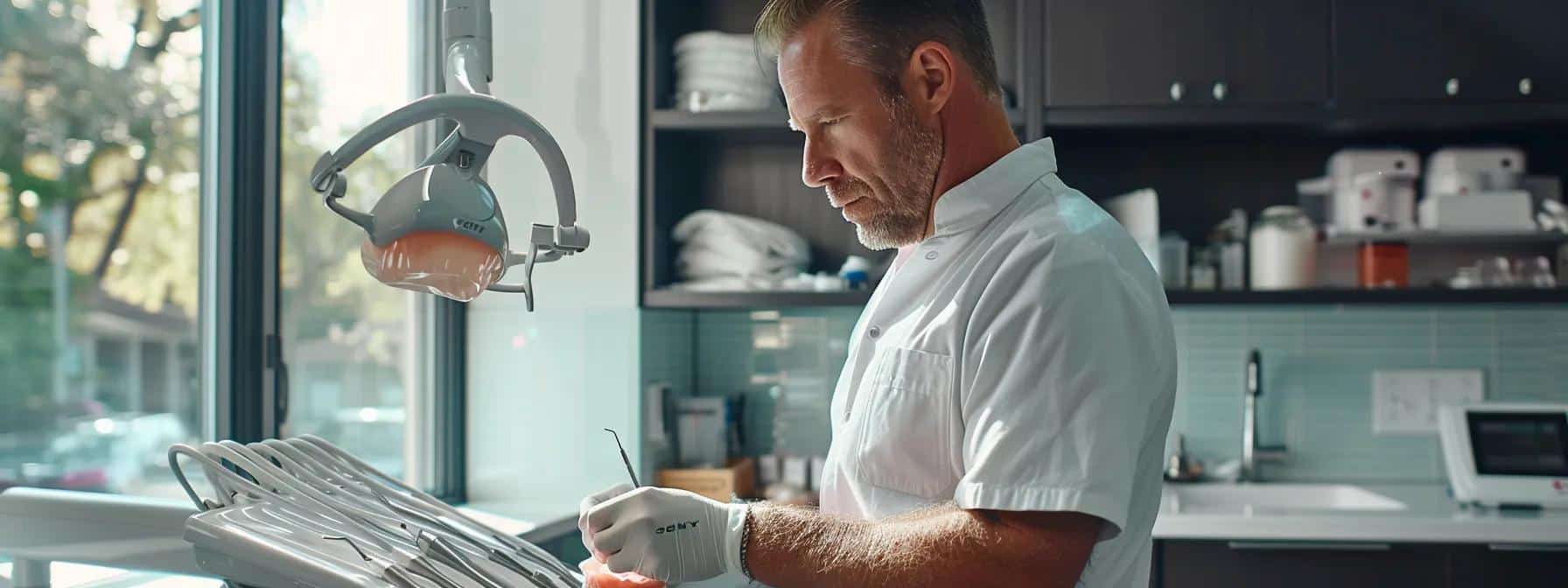 Dental crown discoloration due to poor fit and technical issues.