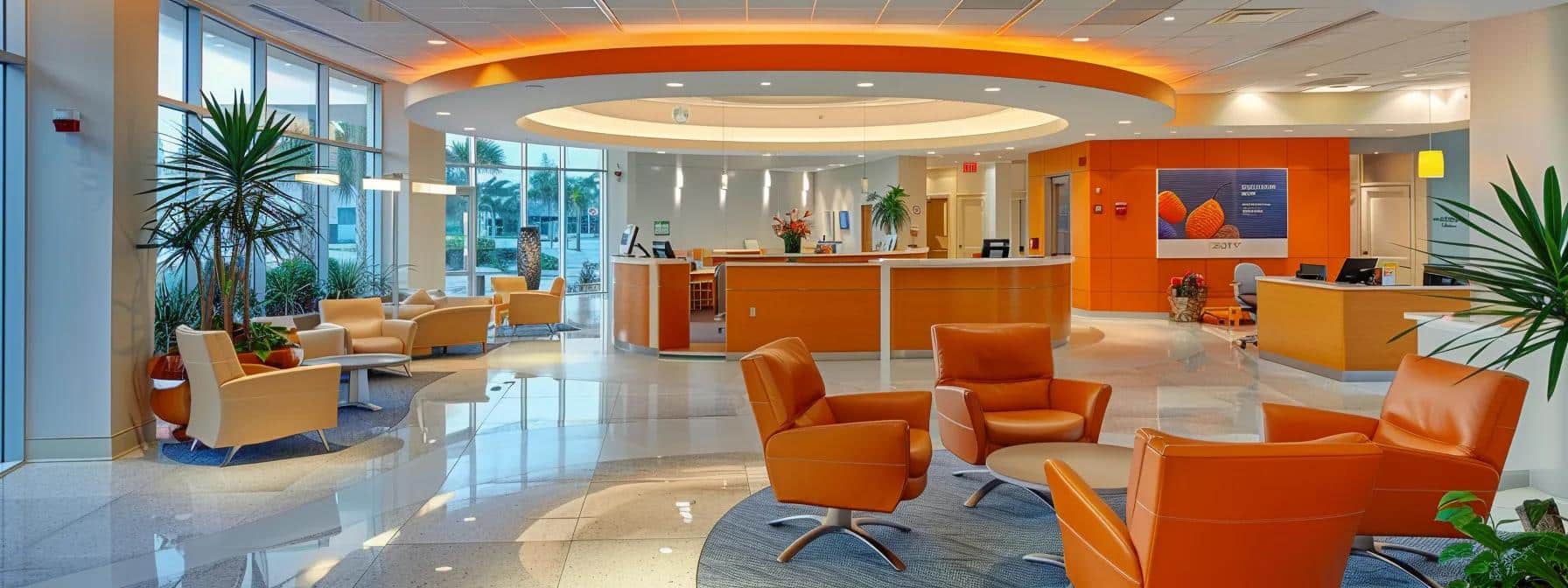 a modern dental office in lake worth features a bright, inviting reception area with sleek dental chairs and advanced technology, illustrating affordable yet high-quality care for patients seeking comprehensive dental services.