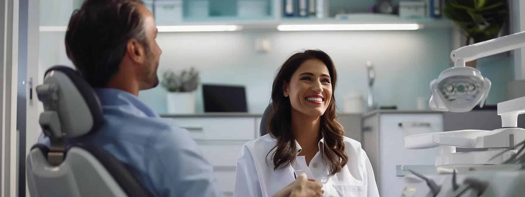 a focused dental consultation scene in a modern clinic, featuring a confident candidate sitting in a dental chair while discussing a comprehensive action plan with a professional dentist, emphasizing a proactive approach to oral health in preparation for army service.