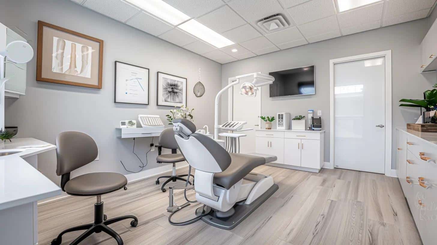 a modern dental clinic in lake worth, showcasing a sleek consultation room with bright, inviting decor and advanced dental technology, emphasizing the decision-making process for dental implants.