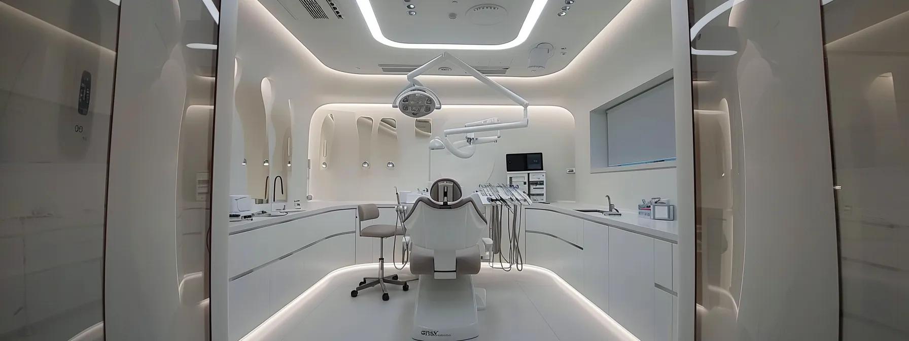 a sleek, modern dental clinic in mansfield showcases a dental implant procedure with high-tech equipment, emphasizing the transformative power of titanium fixtures and their role in enhancing oral health and functionality.