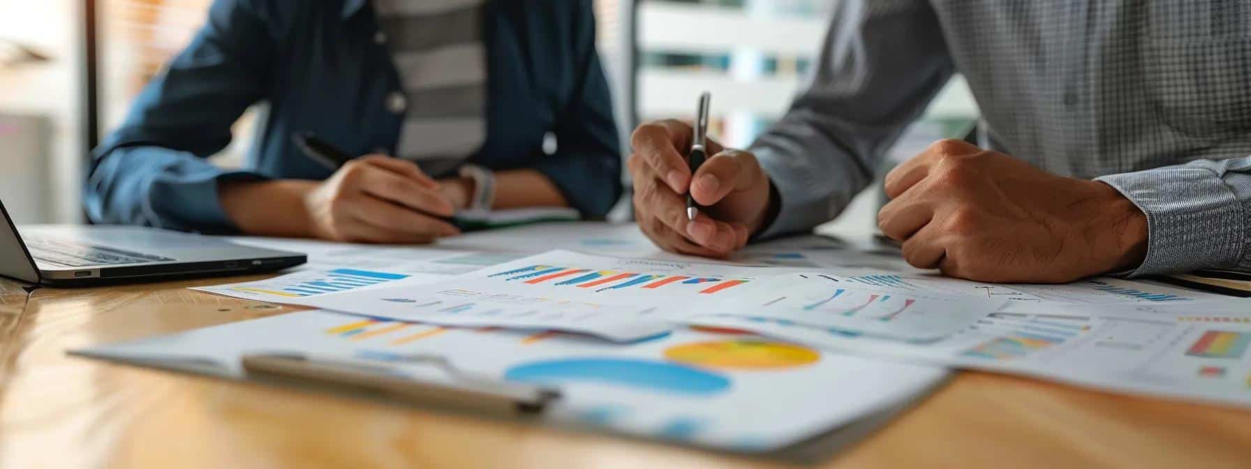 a professional consultant engages with a client in a sleek, modern office, surrounded by detailed charts and pricing documents, emphasizing transparent communication and meticulous planning for extraction service estimates.